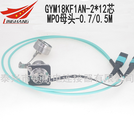 GYM18KF1AN-2*12芯MPO母頭-0.7/0.5m光纖航空插頭連接器