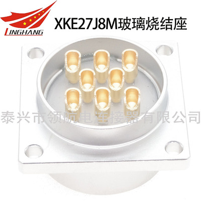 8芯連接器航空插頭XKE27J8M玻璃燒結(jié)座玻璃燒結(jié)座玻璃氣密封插座穿墻轉(zhuǎn)接座真空密封耐高壓CF法蘭盤KF真空法蘭