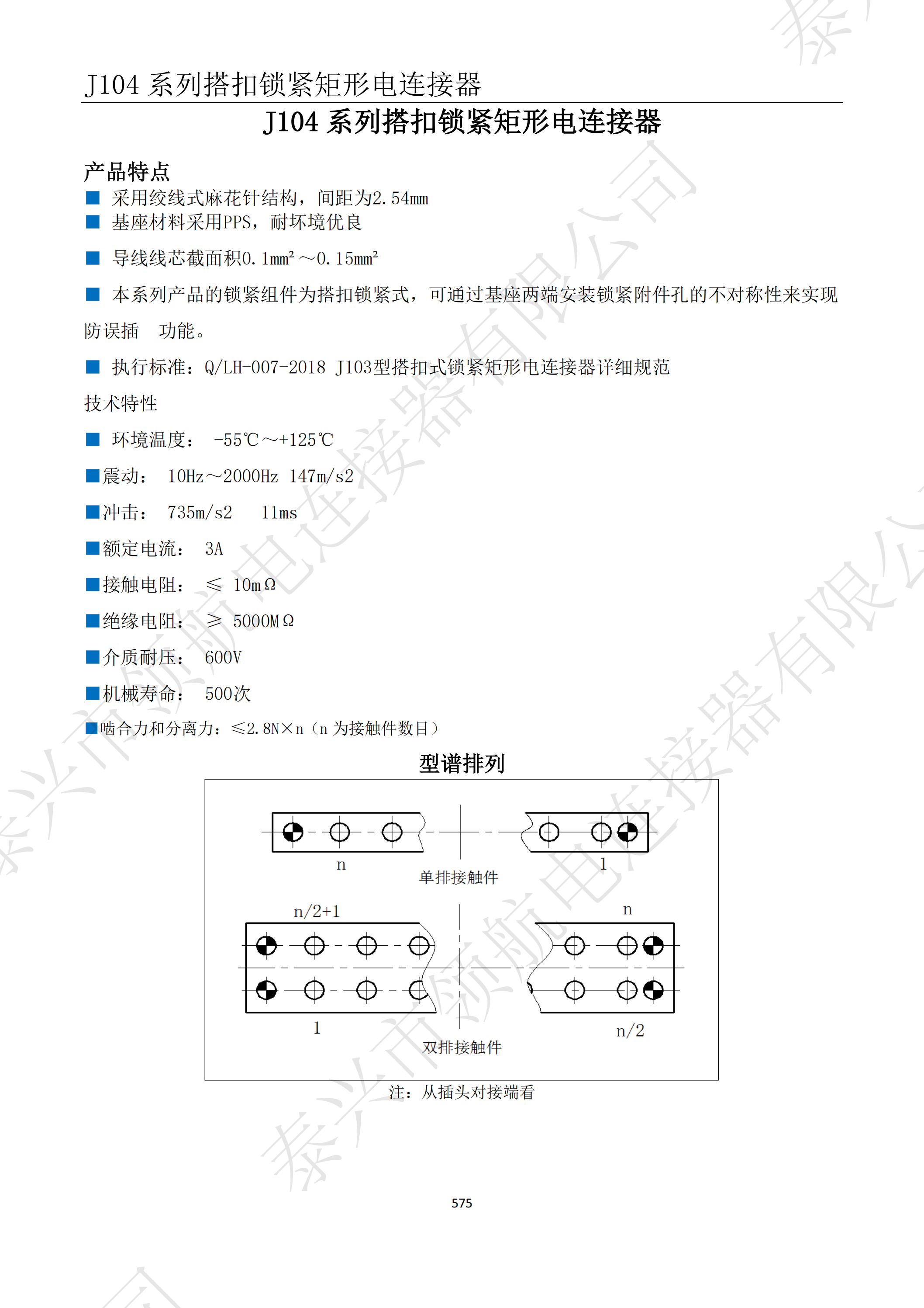 J104系列搭扣鎖緊電連接器航空插頭 模板